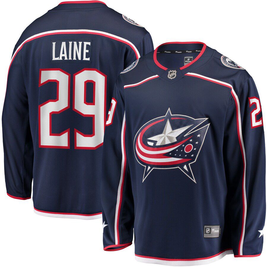 Men Columbus Blue Jackets #29 Patrik Laine Fanatics Branded Navy Home Breakaway NHL Jersey->columbus blue jackets->NHL Jersey